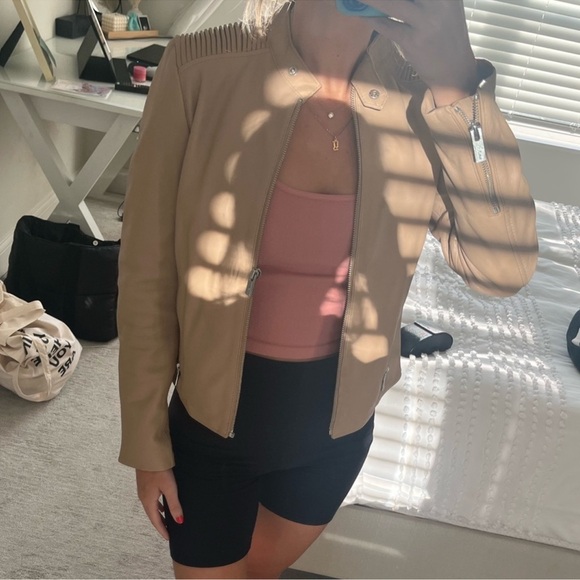 Like New Mango Genuine Leather Biker Jacket - Picture 2 of 7